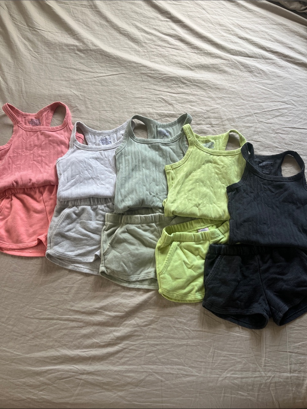 Kids Ribbed Tank & Short Set - Multiple Colors